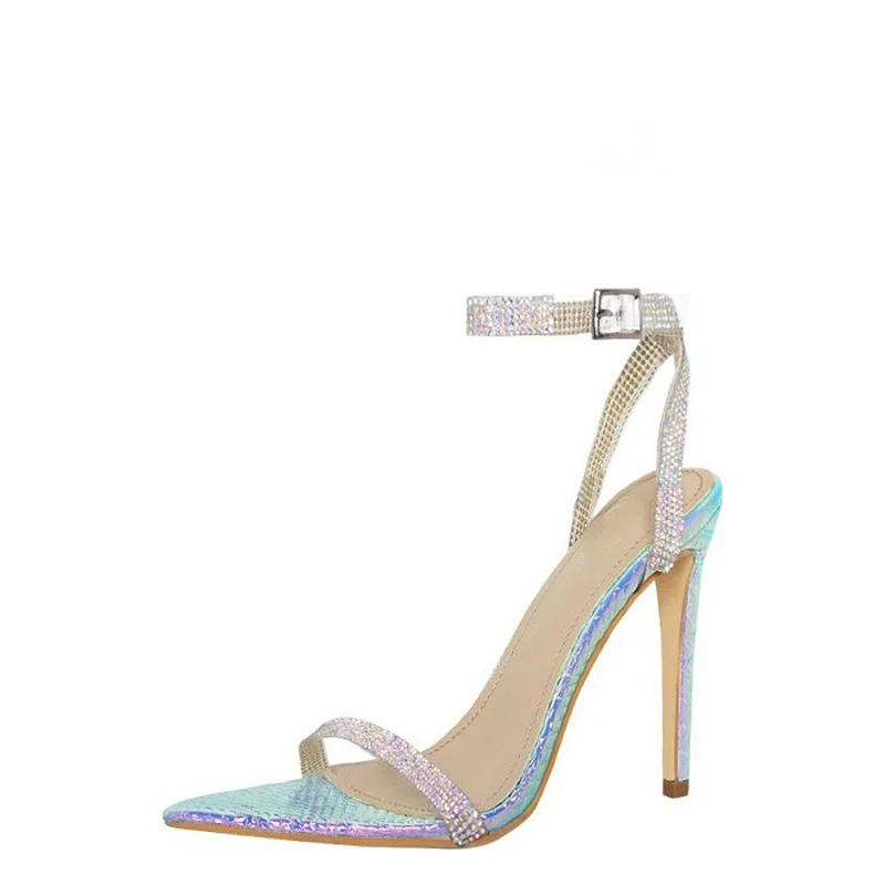 

Original Intention Super Sexy Women Sandals Rhinestone Pointed Toe Charm High Heels Sandals Summer Shoes Woman Big Size 5-10.5