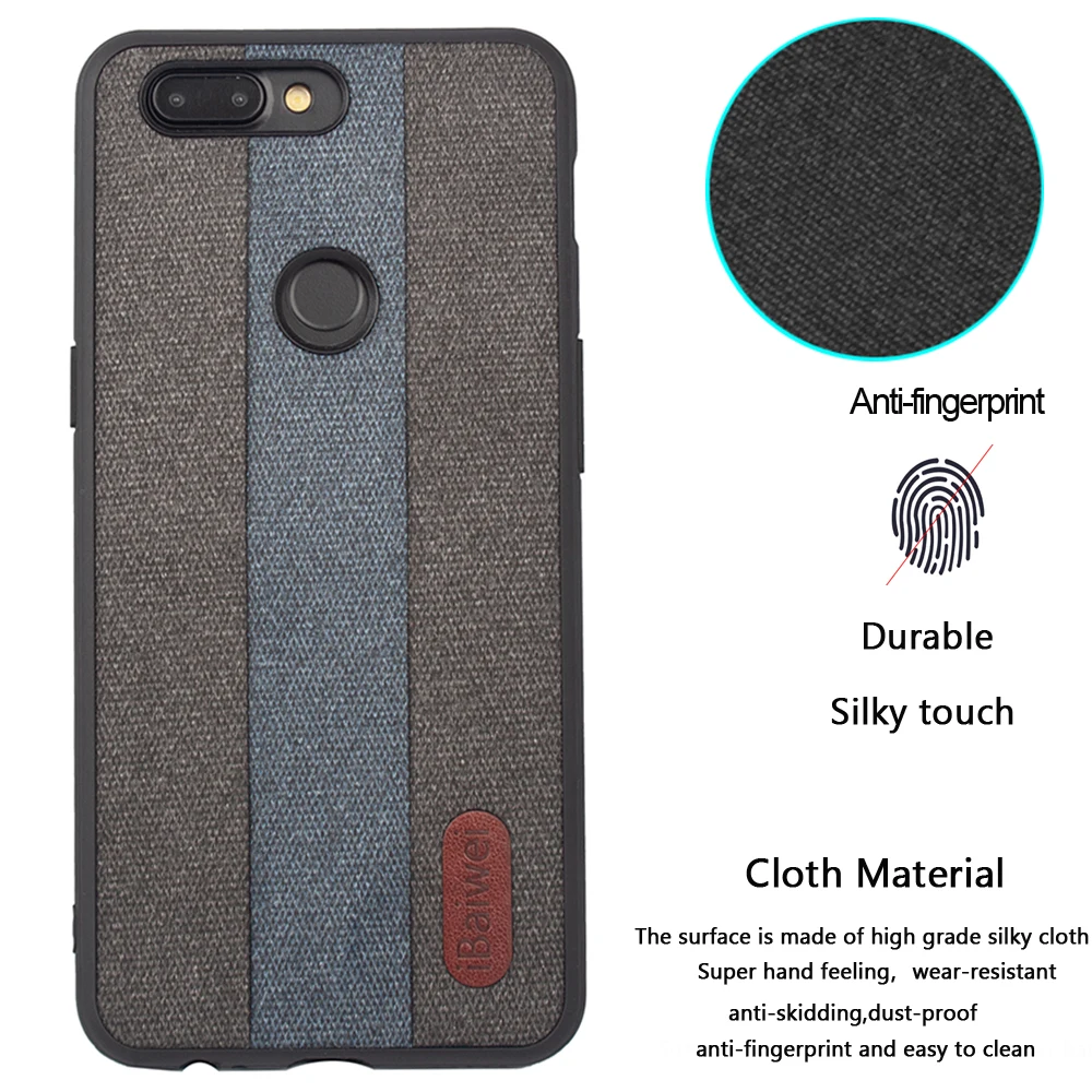 Силиконовый чехол для телефона Oneplus 5T ткань текстура 1 + Задняя крышка Мягкий