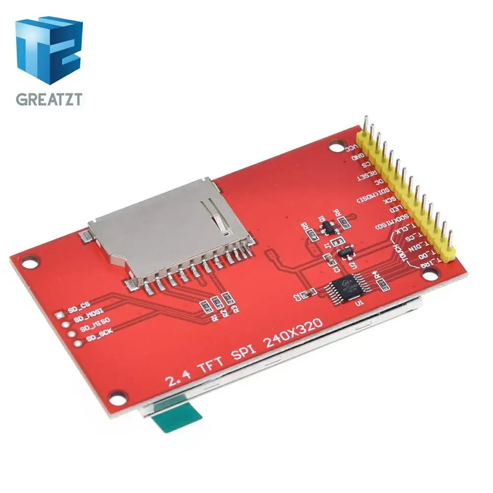 GREATZT 2 4 &quot240x320 SPI TFT ЖК дисплей серийный Порты и разъёмы модуль + 5V/3 3 V адаптер PBC Micro