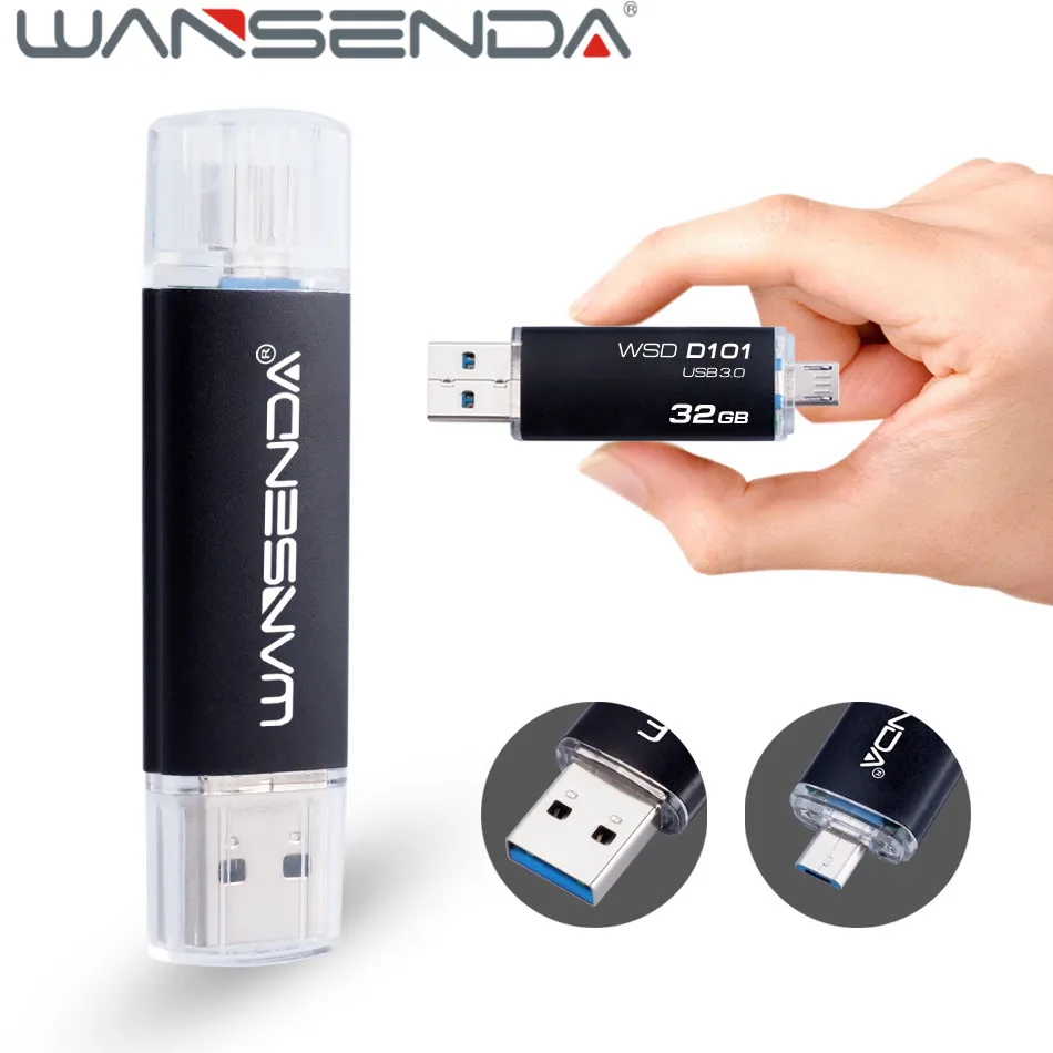 Флеш накопитель WANSENDA OTG USB 3 0 высокоскоростной флеш 256 ГБ 128 Гб 64 32 карта памяти для