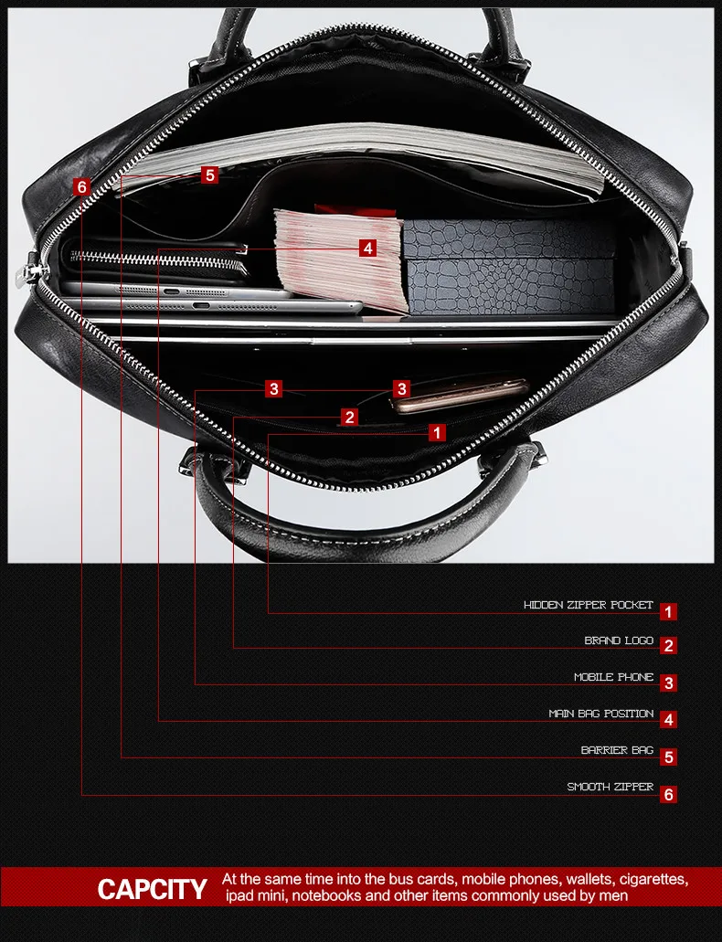 Padieoe Роскошные Винтаж дизайн пояса из натуральной кожи Портфели Бизнес для мужчин 15 дюйм(ов) сумка для ноутбука прочный повседневное сумка, портфель