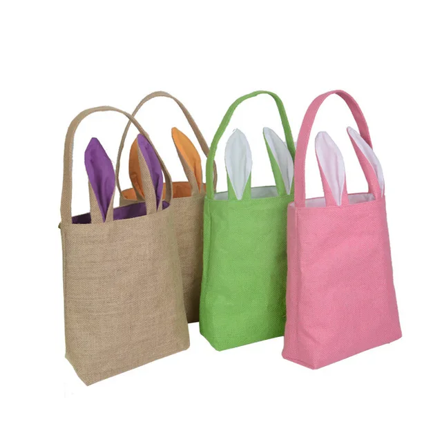 2 Pcs 2018 Newest Item Bunny Tail Easter Buckets Totes Basket Diy for Kids Celebration Gift day Decoration |
