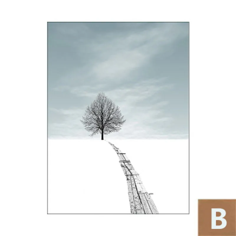 HAOCHU Скандинавская Картина на холсте абстрактное дерево внутреннее украшение