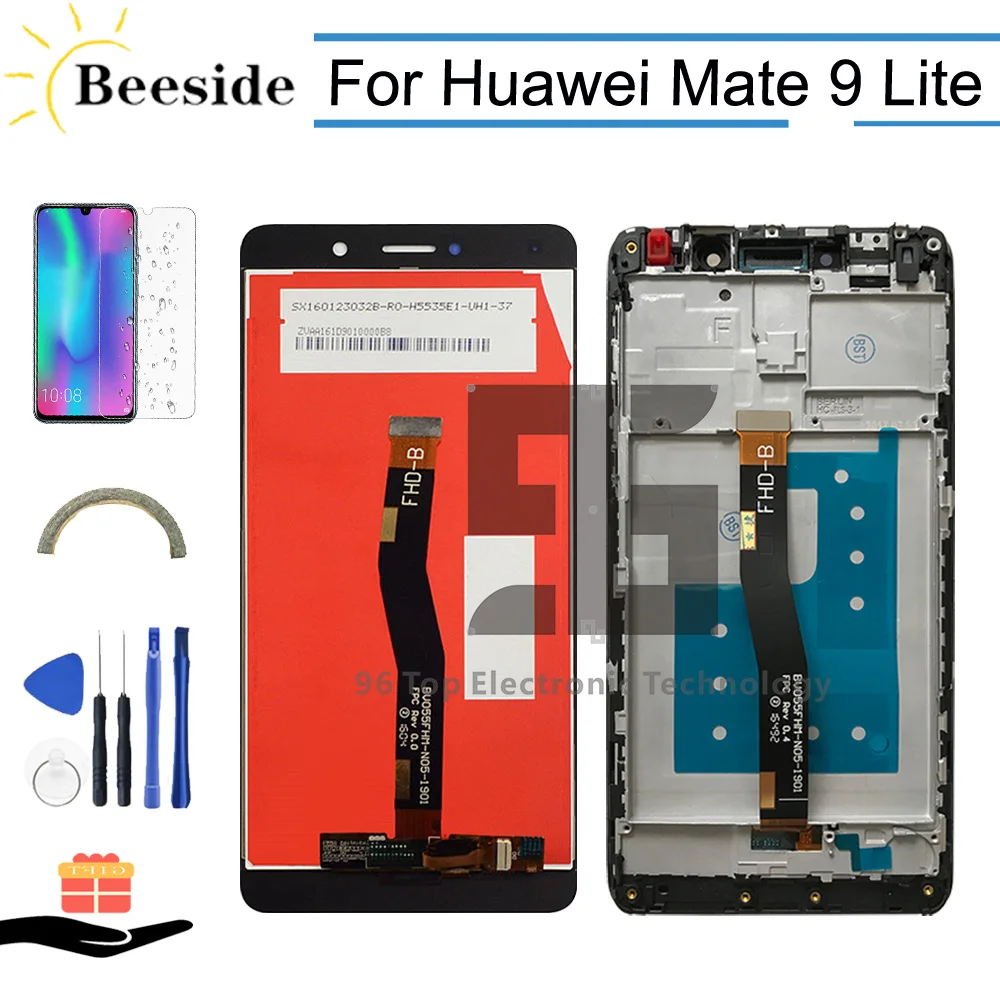 AA + качество ЖК дисплей с рамкой 5 ''для Huawei Mate 9 lite BLL L23 сенсорный экран