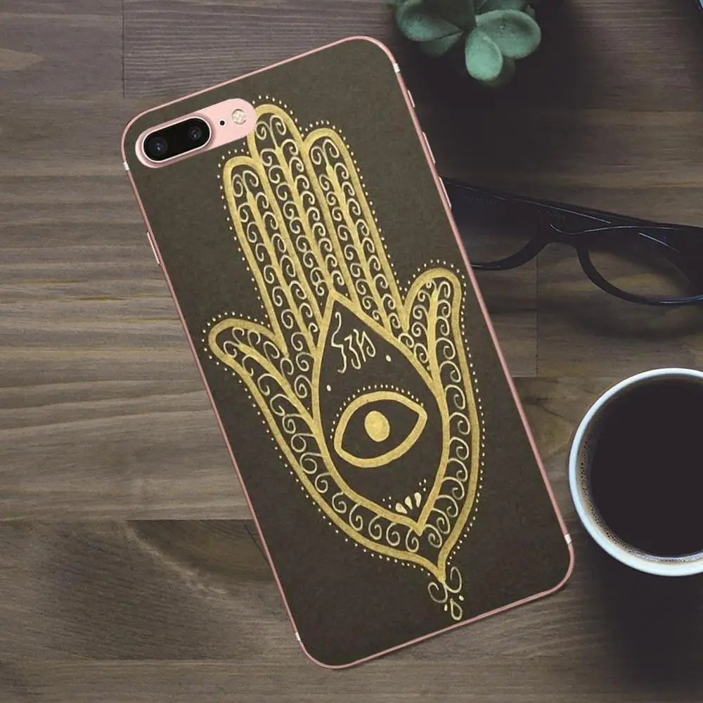 Хенна Хамса рука Фатимы Мэри Ом мягкий дизайн для Apple iPhone 4 5 5C SE 6 6S 7 8 Plus X Galaxy A3 A5 J1 J2