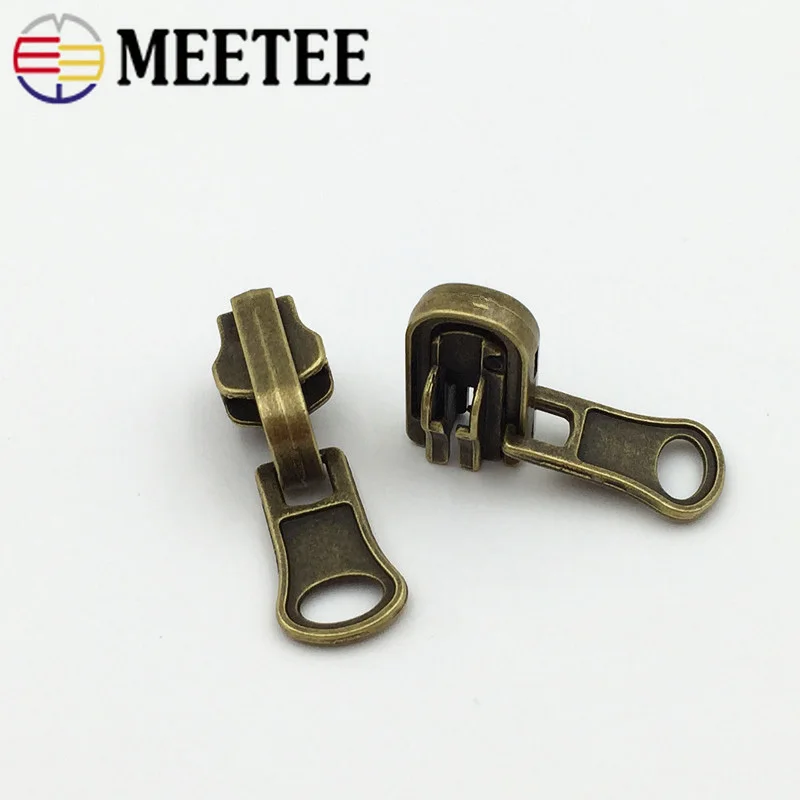 Meetee 5 шт. двойной металлический бегунок # куртки одежда язычок молнии Ремонтный