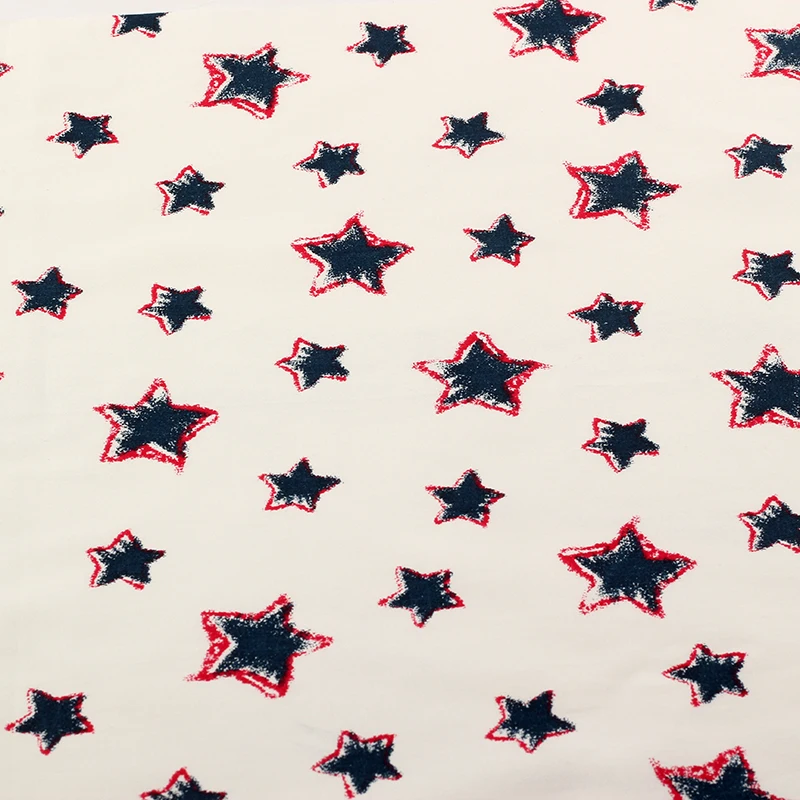 Винтаж хлопок Ткань звезды полосы печатных DIY лоскутное S для игрушки одежда