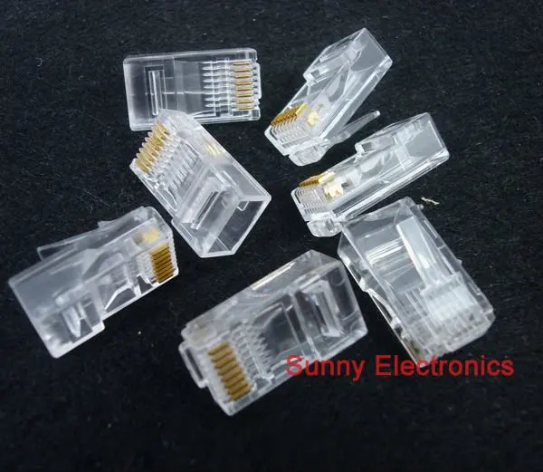 

Free shipping 1000 RJ45 RJ-45 CAT5 Modular Plug Network Connector 1000pcs/lot