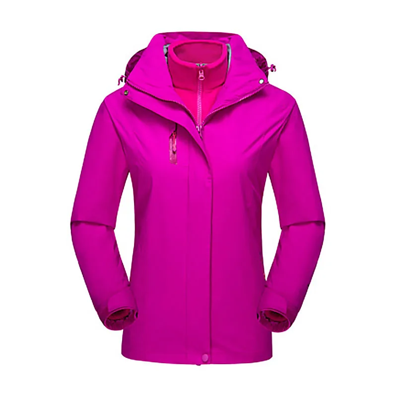 High Quality M-4XL Women Winter Windproof Waterproof Outdoor Sports Snowboard Thermal Keep Warm Hooded Skiing Coats Accessories - Цвет: Фиолетовый