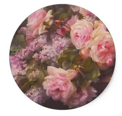 

1.5inch Victorian Roses and Lilacs Classic Round Sticker