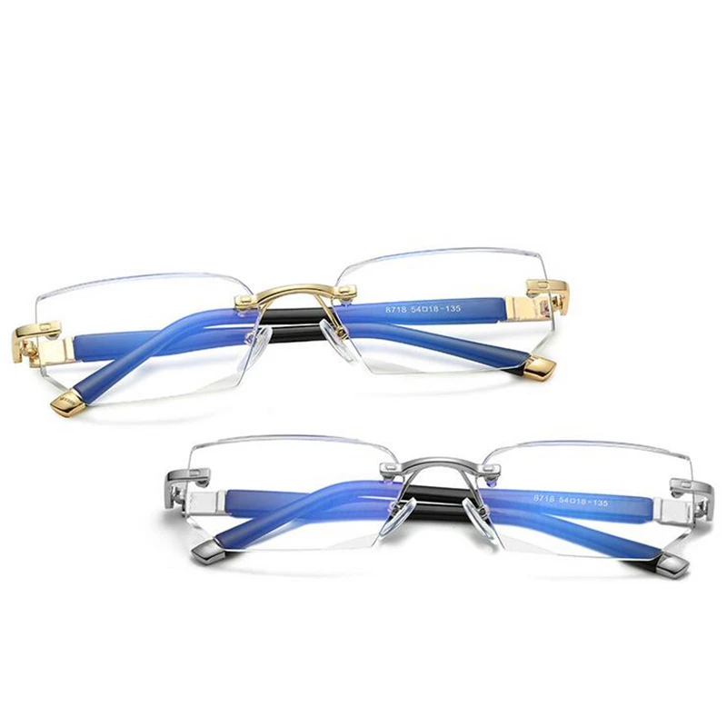

New Anti-fatigue Rimless Presbyopic Glasses For Elderly Diamond Cutted Anti-blue Light Hyperopia EyeGlasses +1.0 +1.5 +2.0 To +4