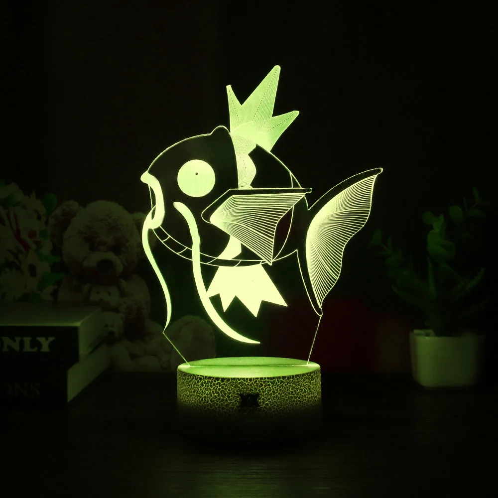 Новые свитера Pokemon Mimikyu/Хо-Oh/purrloin/Magikarp «Pokemon Go»; роликой/Rayquaza/prinplup/politoed/lugia мультфильм 3D светильник светодиодный Прохладный 7 видов цветов ночной Светильник