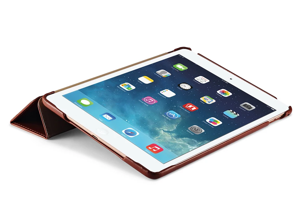 Чехол ICARER для iPad Air 2, винтажный Чехол-книжка из натуральной кожи, умный чехол-книжка для iPad Air 2, чехол с подставкой, авто пробуждение, сумка для сна
