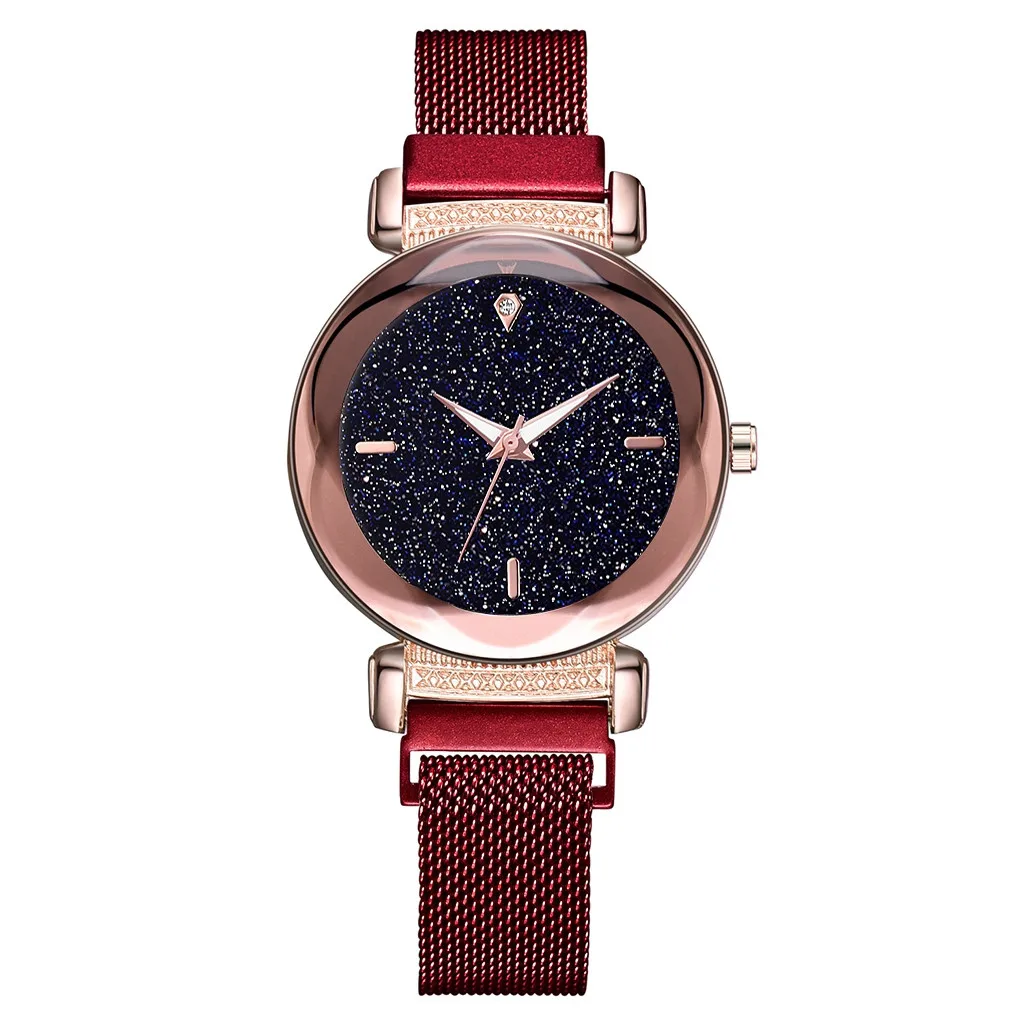 Luxury Watch Womern Famous Brand Fashion Starry Sky Mosaic Diamond Quartz Mesh Belt Magnetic Buckle Ladies WatchBayanlar izle#03 | Наручные