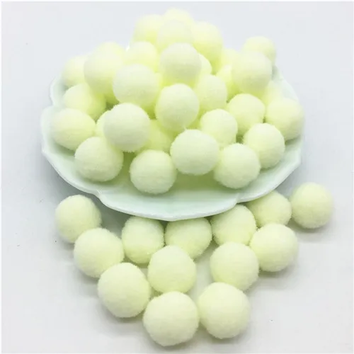 10 Light yellow 15 мм нескольких цветов помпон мех шарик ручной работы Свадебная вечеринка Главная Швейные Ремесло Декор DIY ручной работы детские игрушки аксессуары поставок 100 pc - Цвет: 10 Light yellow