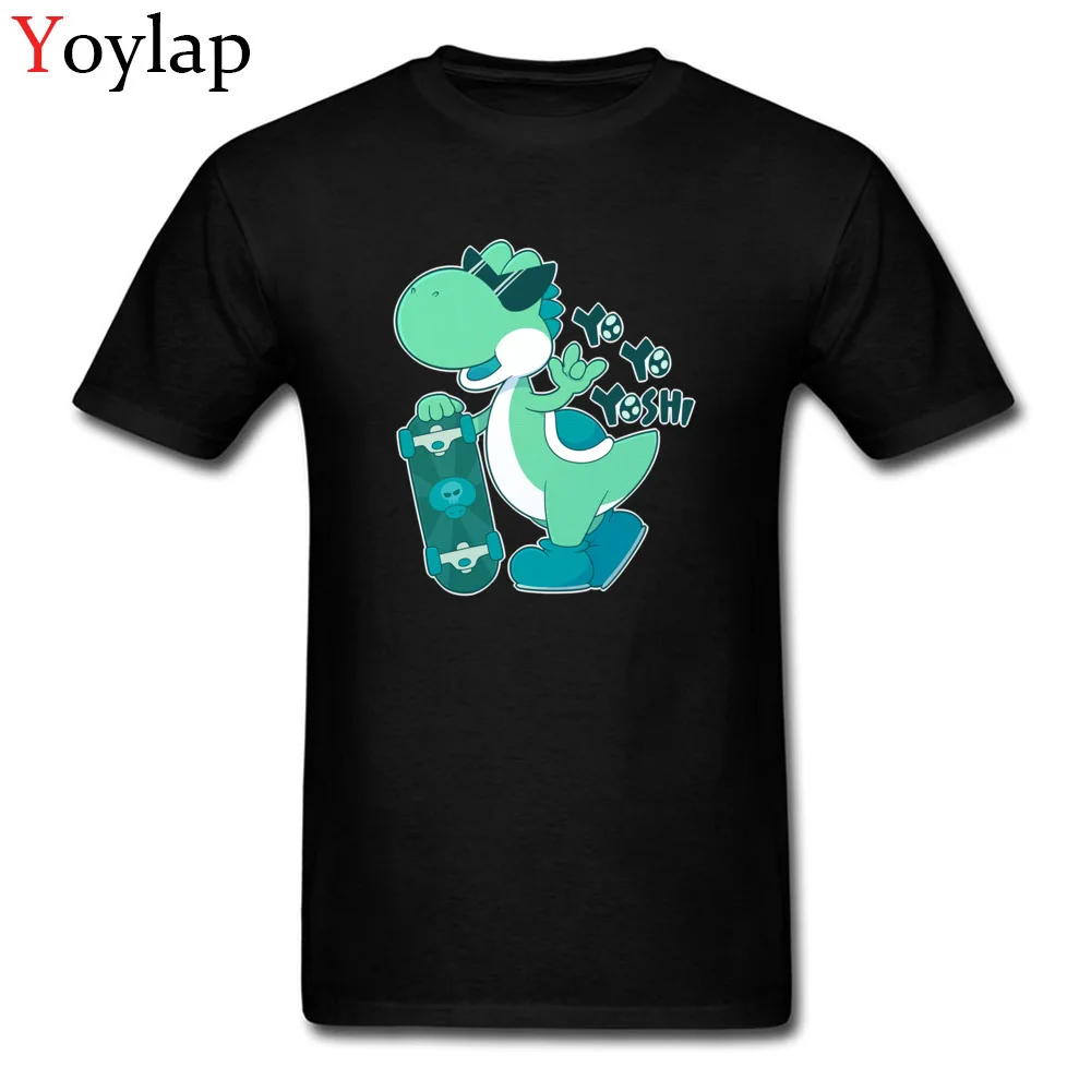 Yo Скейтер Yoshi забавная футболка дизайн для человека мультфильм Динозавр Милые