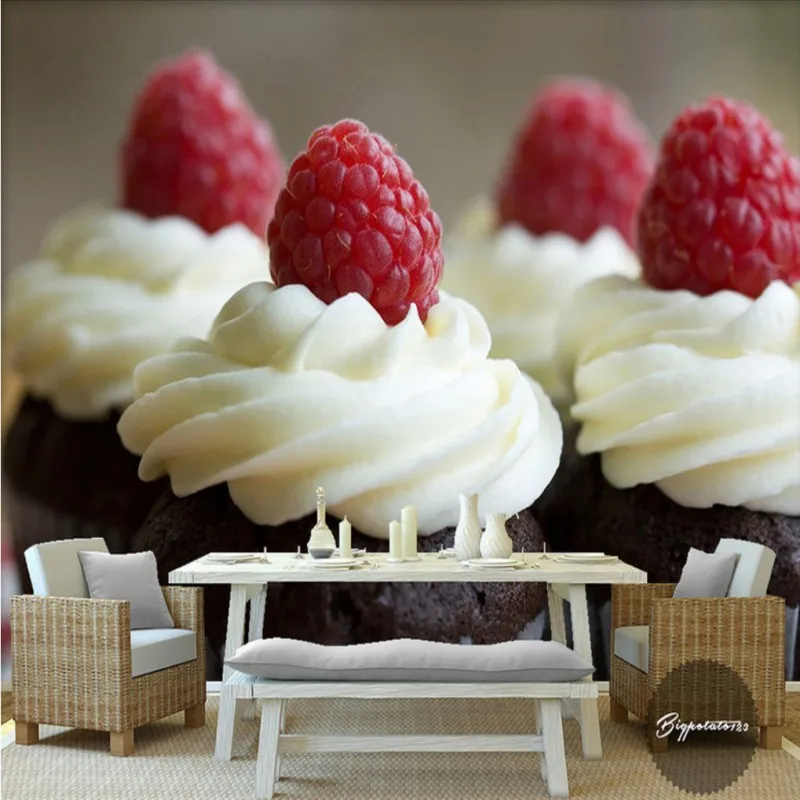 Вкусные Красочные цветы крем торт Фотография обои десерт магазин вход прихожей |