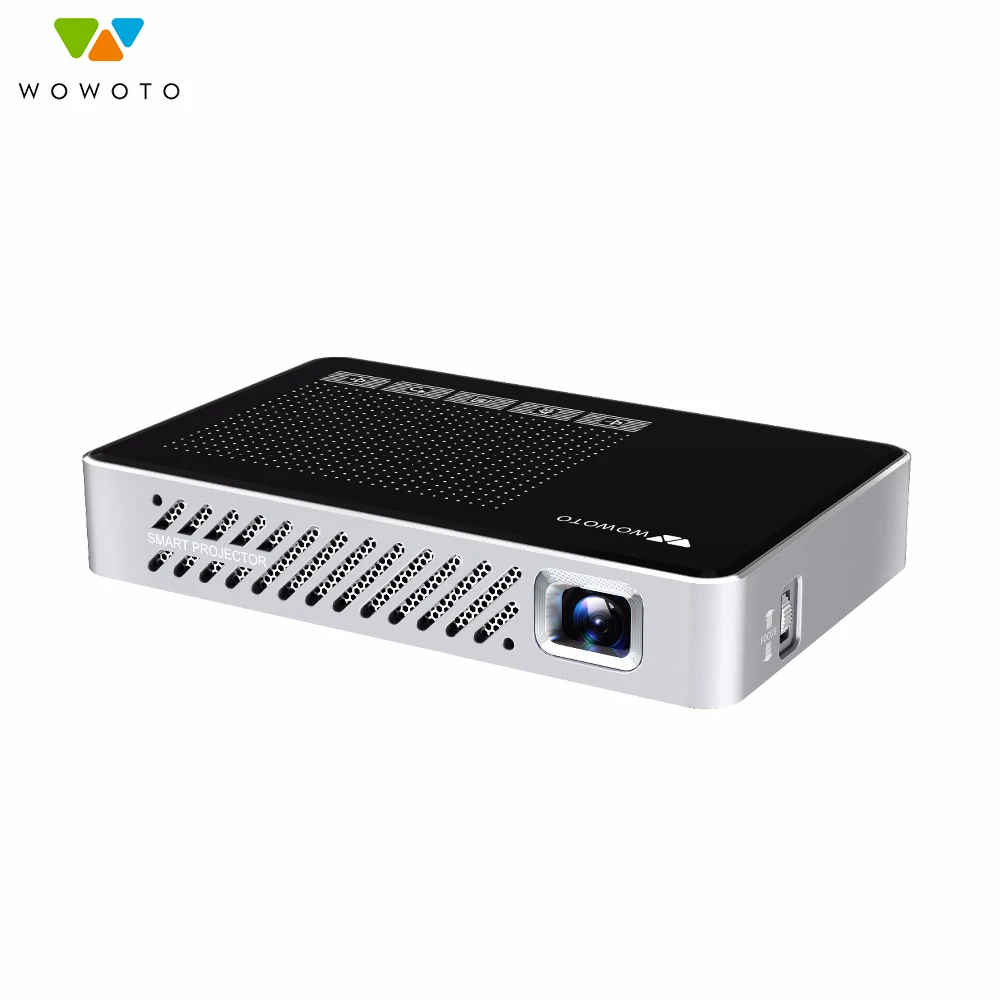 WOWOTO Домашний Мини pico проектор 854*480 разрешение Wi Fi Bluetooth LED Портативный HD для