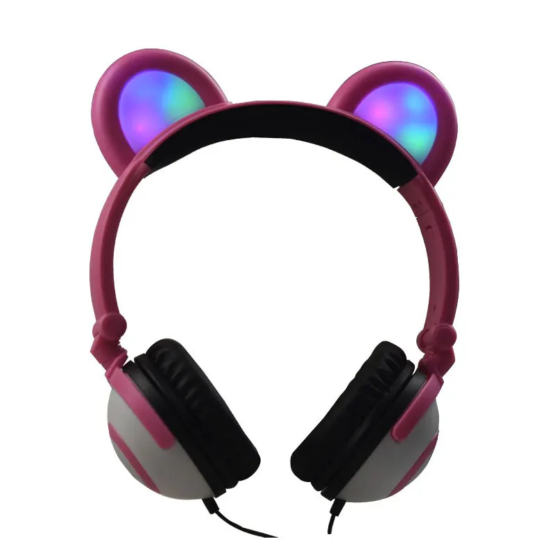 3 5 мм светодиодный световой мигающий свет складной Панда наушники гарнитуры
