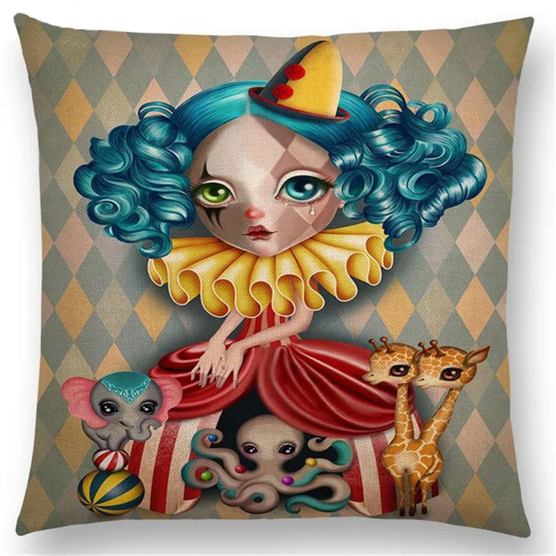 Pierrette графиня Сова чехол для подушки Alice Русалка 団地 леди Hatter Ворон Луна queen клоуна для девочек диван-Подушка Чехол