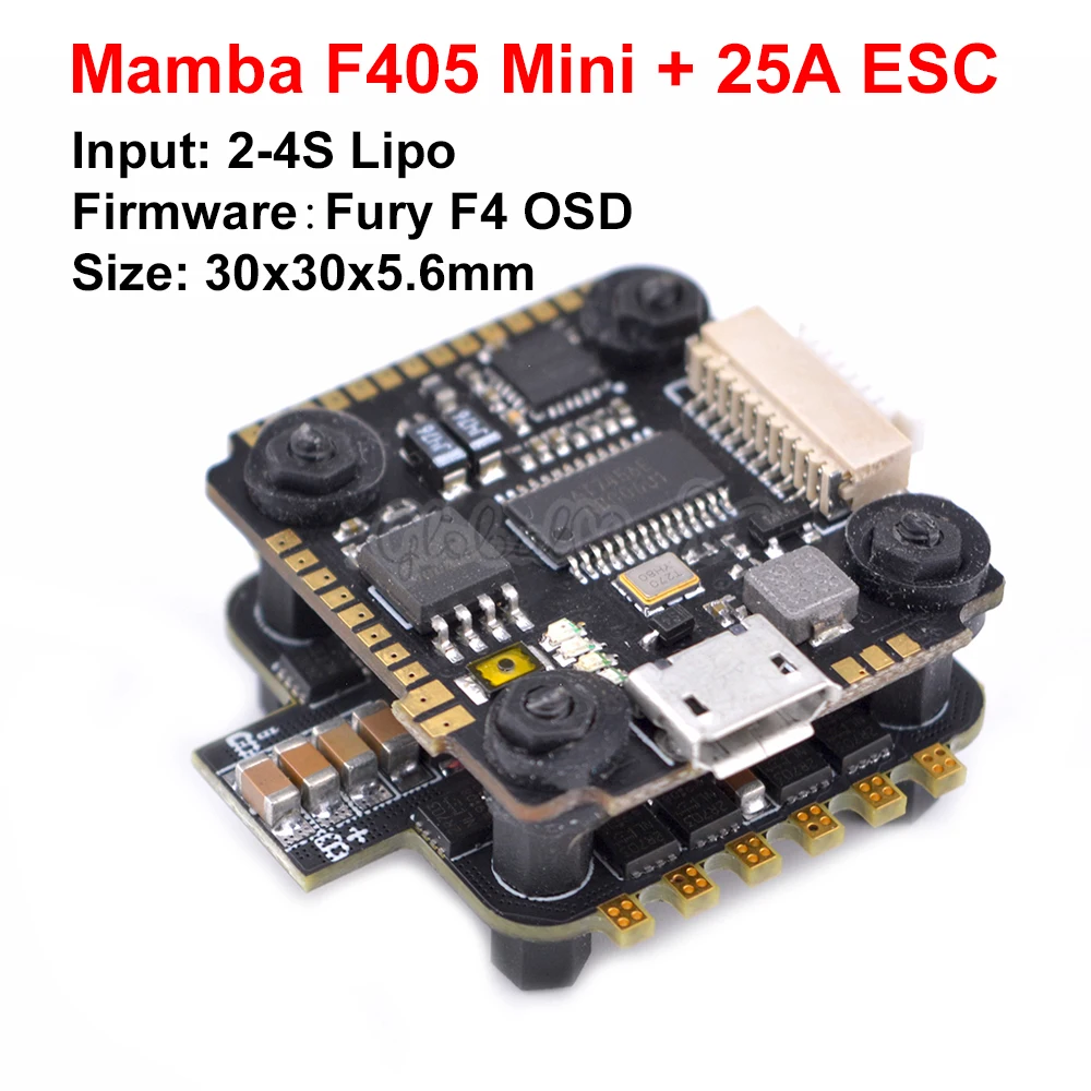 MAMBA F405 MINI F4 Контроллер полета Встроенный OSD 5V 1A BEC и 4 в 1 25A ESC плата 2 4S для DIY FPV