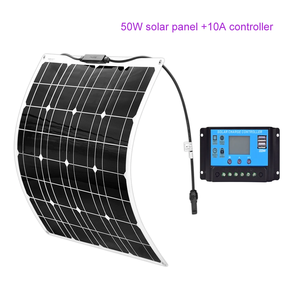 Xinpugaung Brand 50 W 16 V Панели солнечные комплект+ 20 Вт, 30 Вт, 10A 12 V 24 V ШИМ блока управления установкой на солнечной монокристаллический высокая эффективность Панель e fotowoltaiczne Зарядное устройство