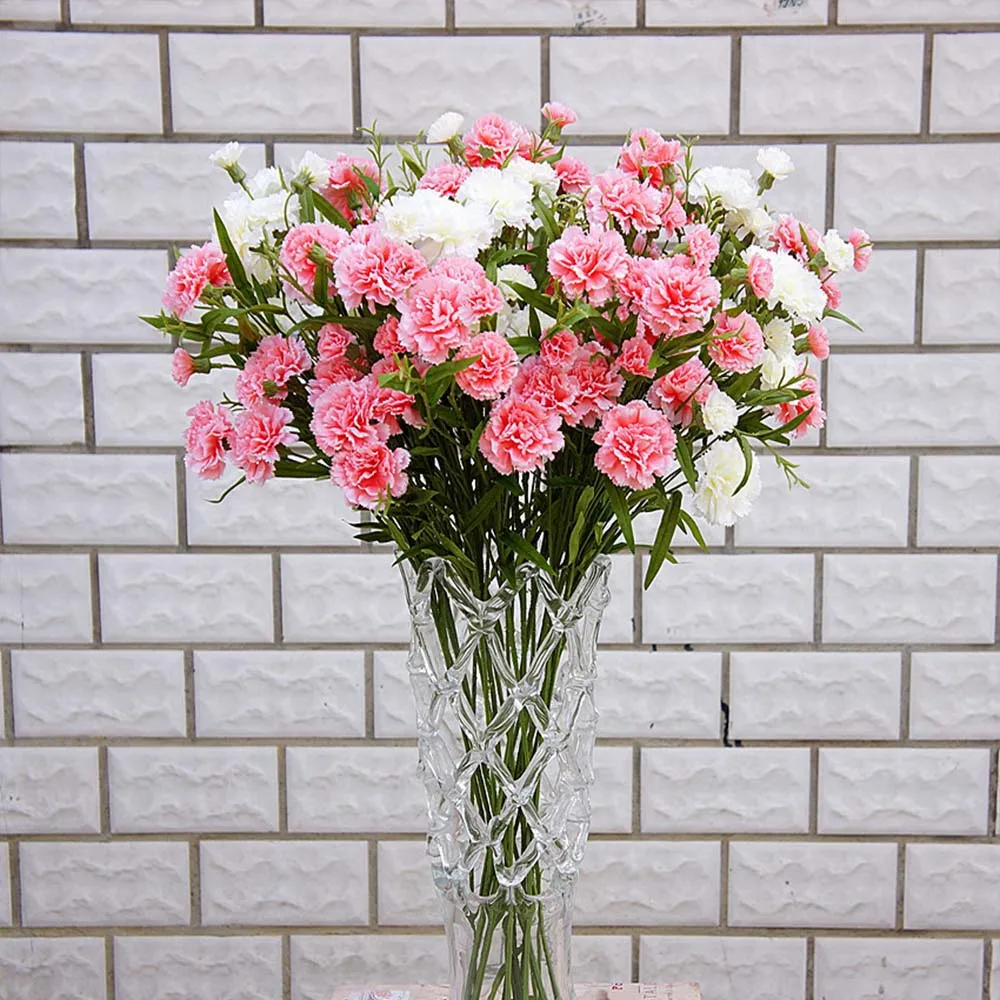 

DIY mother's Day gift fake plastic plant silk carnation artificial flower christmas home wedding decoration accessories
