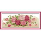 Набор для вышивки крестиком вечной любви, розовая роза (2), экологичный хлопок, чистый печатный рисунок 14 карат, Рождественское украшение сделай сам