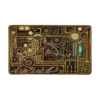steampunk with clocks gears and cogs pipes and switches indoor doormat non slip front entrance door mat rug