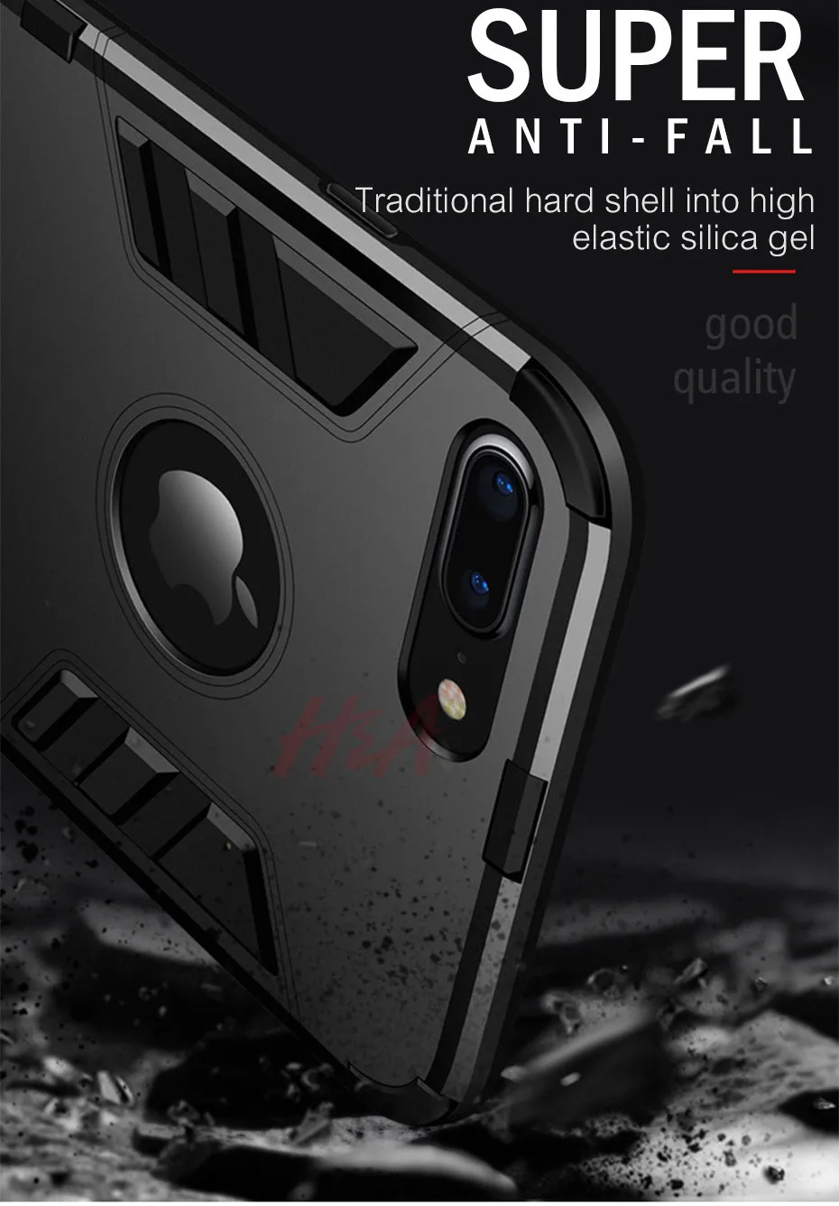 Чехол H& A для iPhone 8, 7, 6, 6S Plus, гибридный, противоударный, 3D, крутой, армированный, прочный, твердый чехол для iPhone X, 5 S, 5S, SE, чехол-подставка