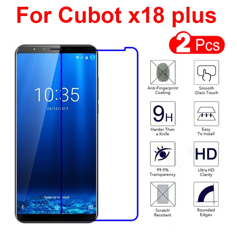 2 шт. закаленное стекло Cubot x18 Plus Защитная пленка для экрана телефона Взрывозащищенная защитная пленка для экрана из закаленного стекла Cubot x18 Plus