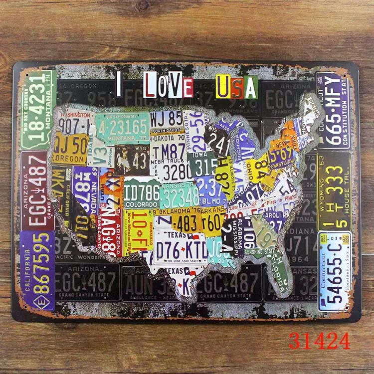 WholeSale 30pcs/lot 30*40cm bar restaurant decoration painting wall mural Home Furnishing tin U.S. Route 66 Metal Sign Tin Iron | Дом и сад