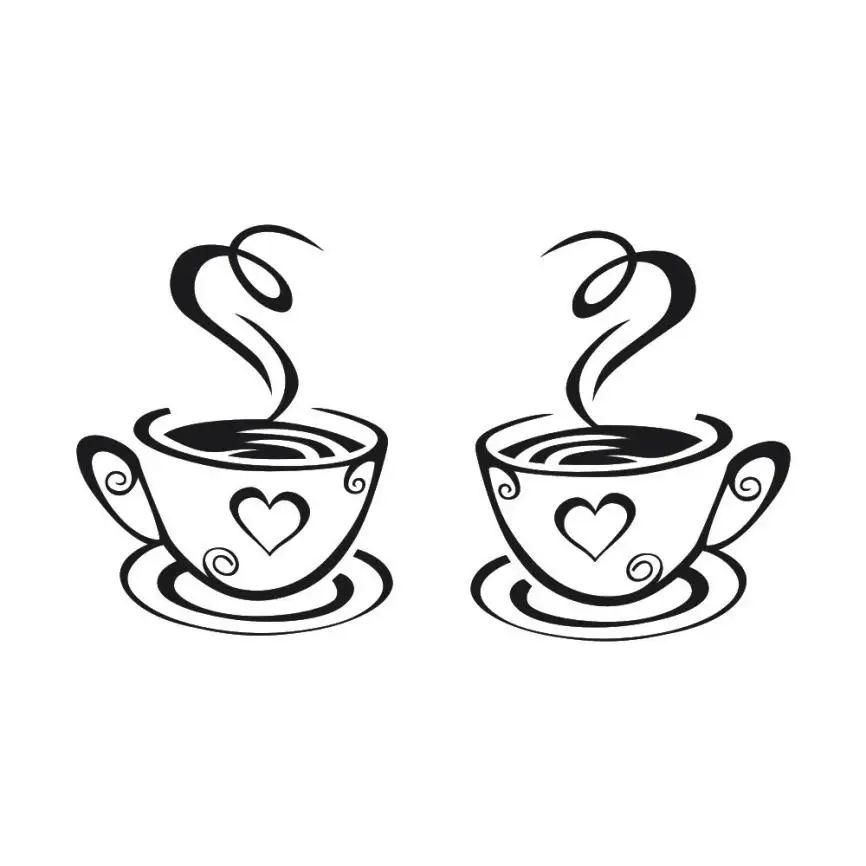 Наклейки на стену красивый дизайн кофейные кружки чай кофе Художественная