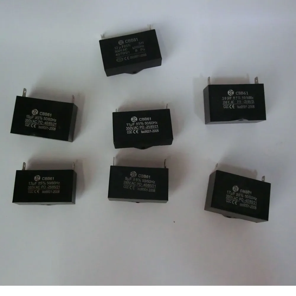 Kiger CBB61 вентилятор пусковой конденсатор с алюминиевой крышкой, 9 мкФ, 10 uf, 11, установка ультрафиолетового(УФ), 13 мкФ, 15 мкФ, 17 мкФ, 350 в пер. тока, 50/60 hz hzsingle вставка
