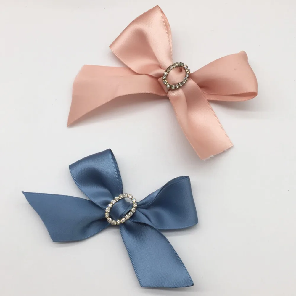 10 шт. атласная лента бант с пряжкой свадебное украшение на Пригласительные