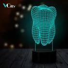 VCity 3D в форме зуба декоративная лампа для дома, стоматолог светильник ing Спальня Ночной светильник светодиодный USB многоцветный Luminaria новшество подарки детям
