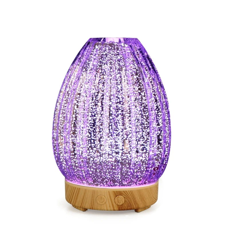 3D светодиодный Ночной светильник увлажнитель воздуха стеклянная ваза арома
