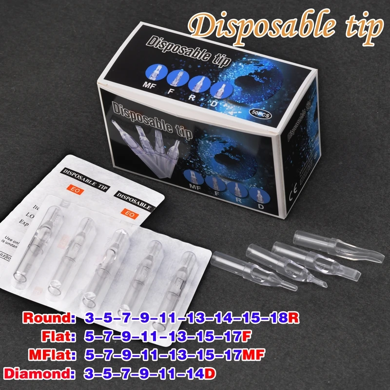 

5MFT Close Flat Tattoo Tip Needle Transparent Color Tip High Quality Clear Disposable Accessories Free Shipping