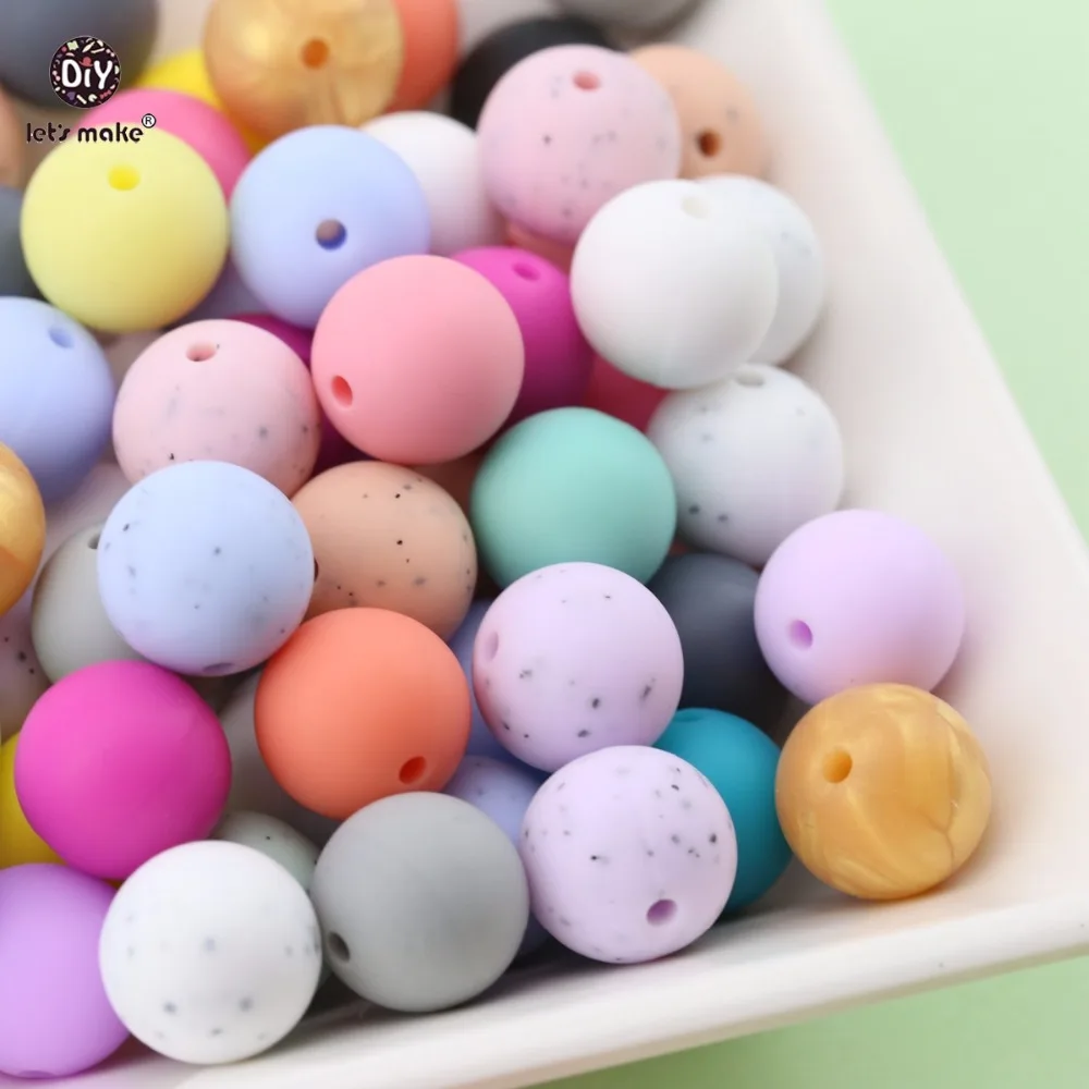 Let's Make 20 мм 10 шт Детские аксессуары пищевые Силиконовые Бусины DIY ювелирные изделия браслет жевательные прорезыватели игрушки для детского подарка Детские Прорезыватели