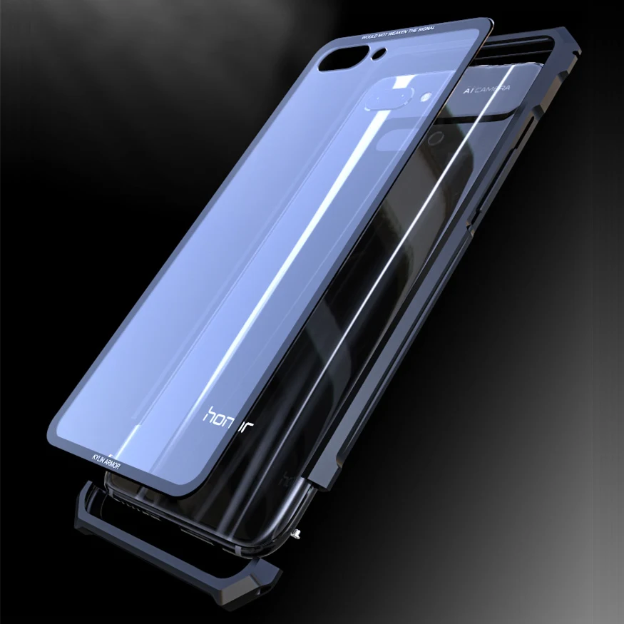 Чехол для honor 10 из авиационного алюминия с прозрачной задней крышкой закаленного