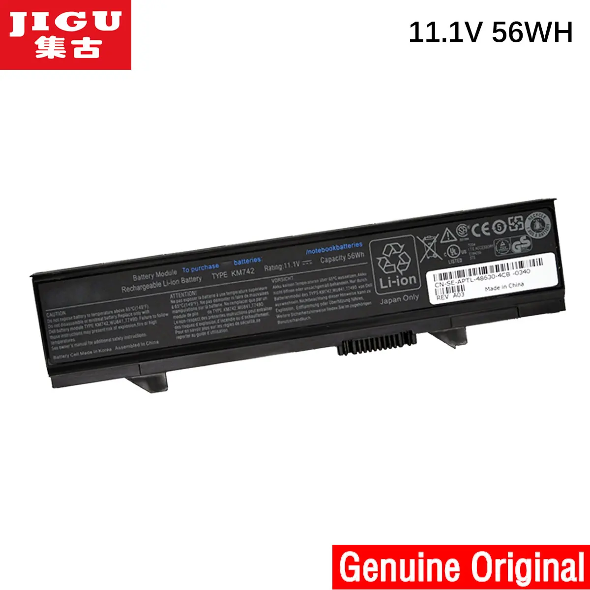 JIGU 312 0762 0769 451 10616 KM742 KM769 Оригинальный аккумулятор для ноутбука Dell E5400 E5410 E5500 E5510 11 1 V