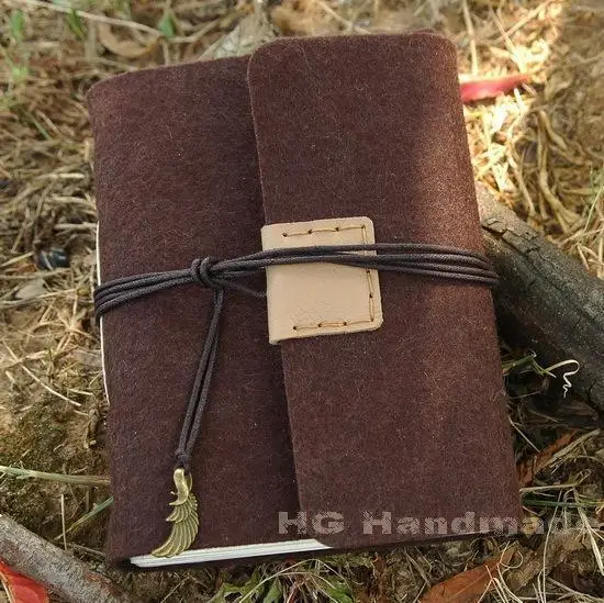 Woolen Felt Handmade Notebook Creative Book Travel Journal with Pen Bag
