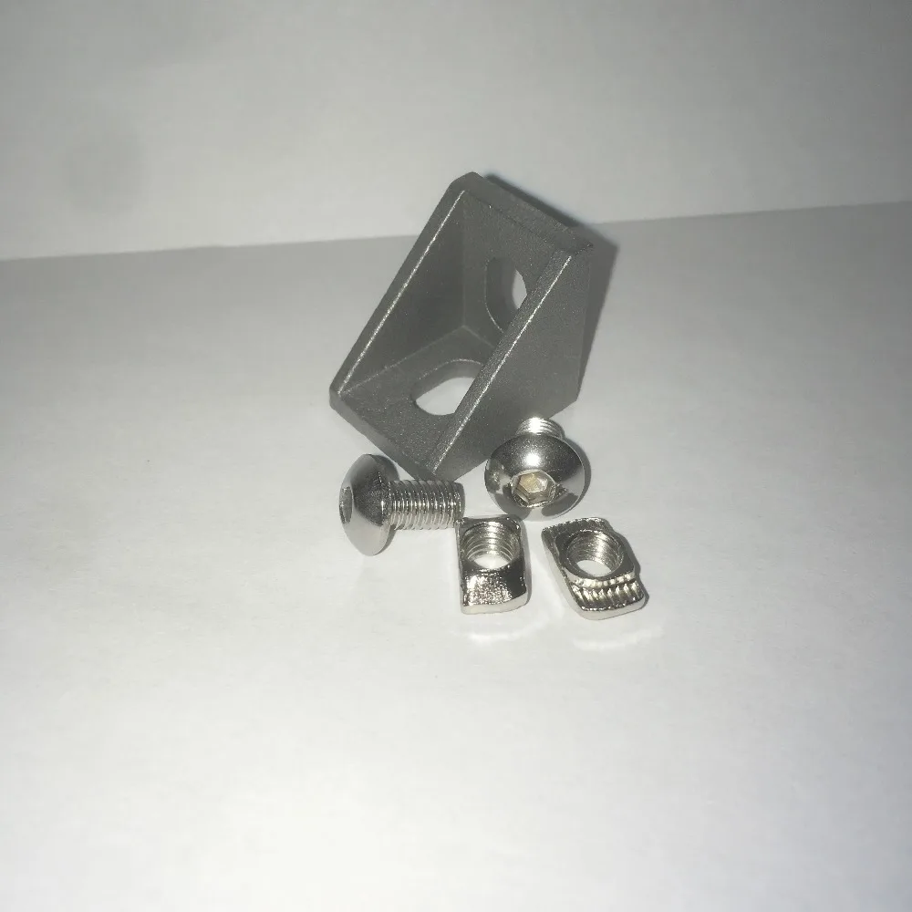 10 комплектов 2020 угловой кронштейн + 2 шт M5 * 8*2 черные винты с круглой головкой 2шт