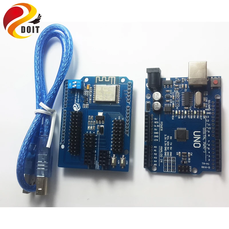 DOIT разработка WiFi комплект для Arduino UNO R3+ ESP8266 беспроводной WiFi щит для CH340G MEGA328P пульт дистанционного управления робот