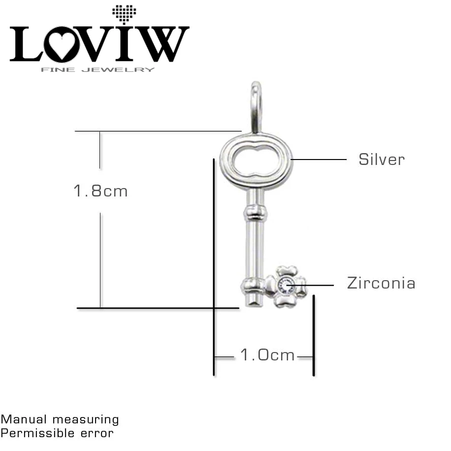 Женский кулон в виде ключа клевера серебро 925 пробы цирконий|zirconia pendant|zirconia necklace |