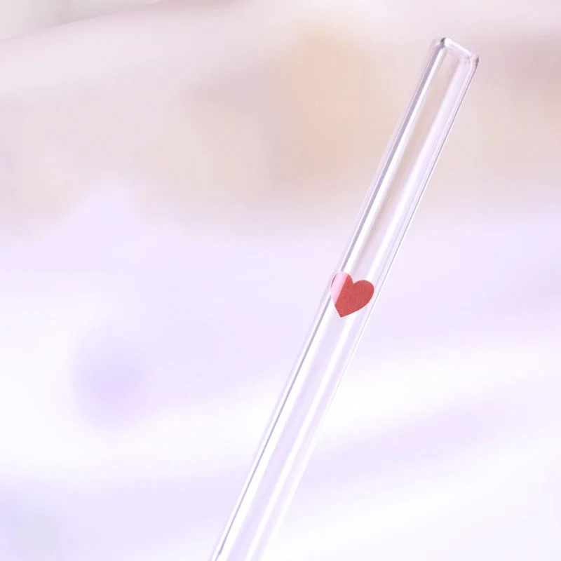

100pcs Customized Roasted Flower Glass Straw Cocktail Milk Tea Coffee milk Crystal stirring Drinking Straws Party Wedding