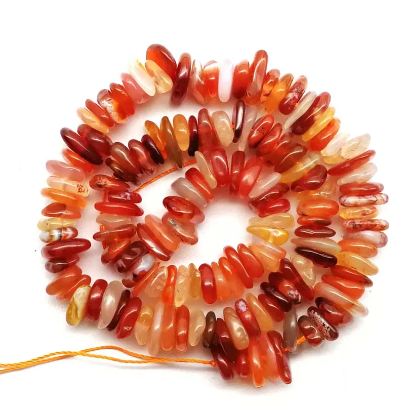(Бесплатная доставка) 1 нить красный агатный чип свободный шарик 15 5 дюймов