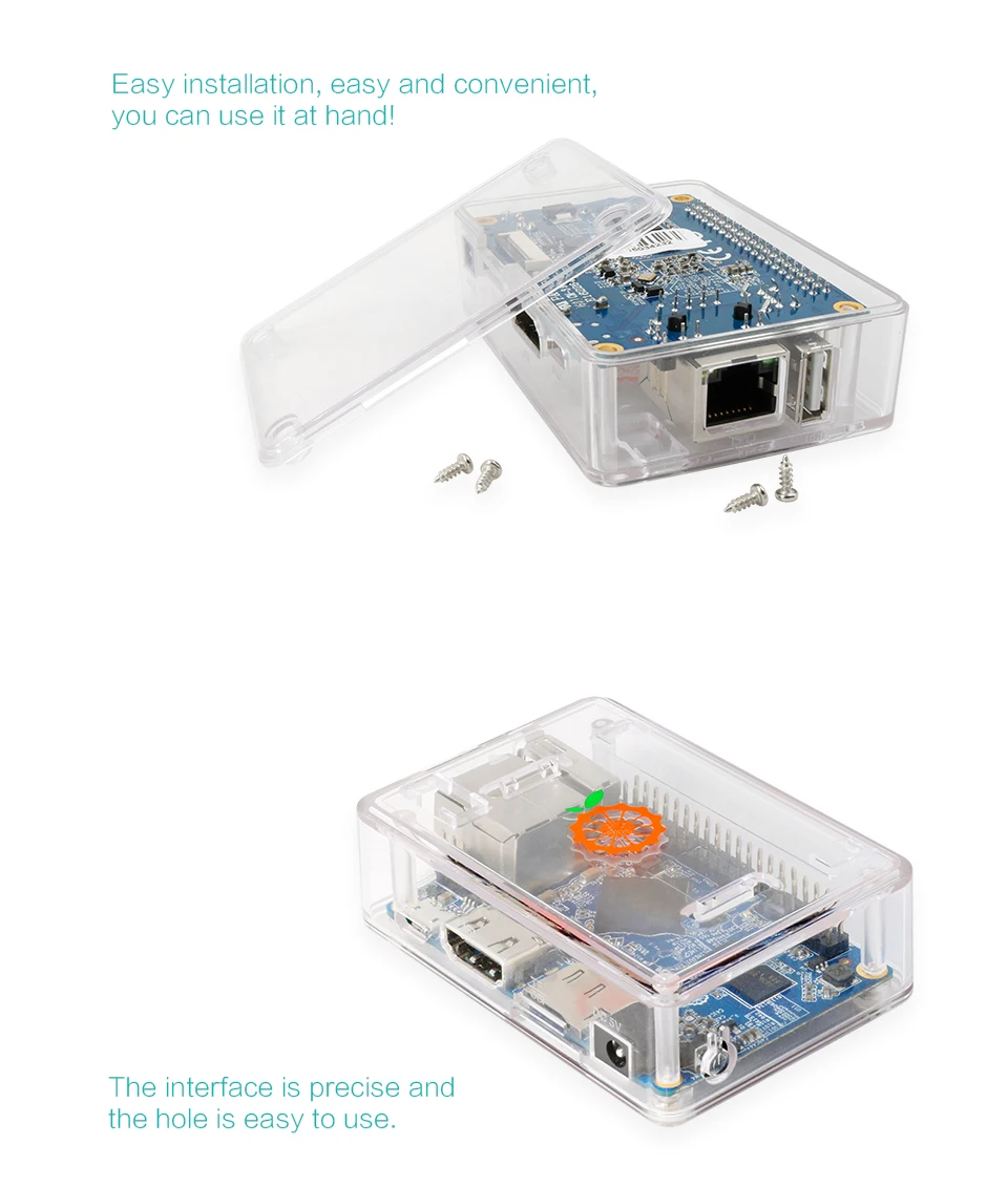 Оранжевый Pi ABS прозрачный защитный оранжевый Pi один чехол и нагревательная раковина для Orange Pi, лучше, чем Raspberry