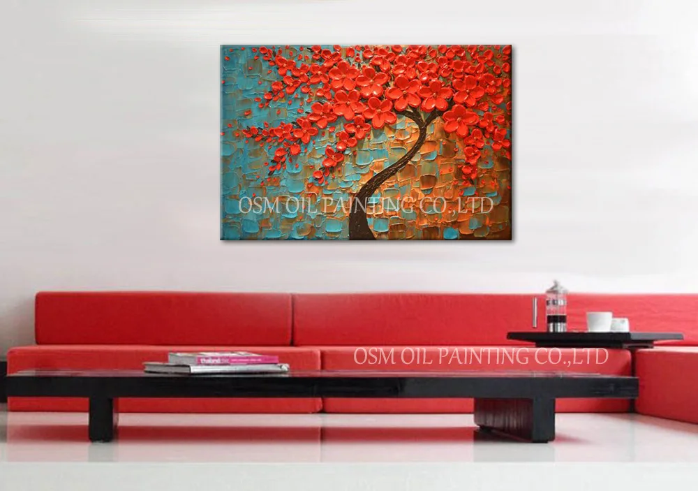 Ручная роспись высокого качества без рамы виды деревьев картина маслом на холсте