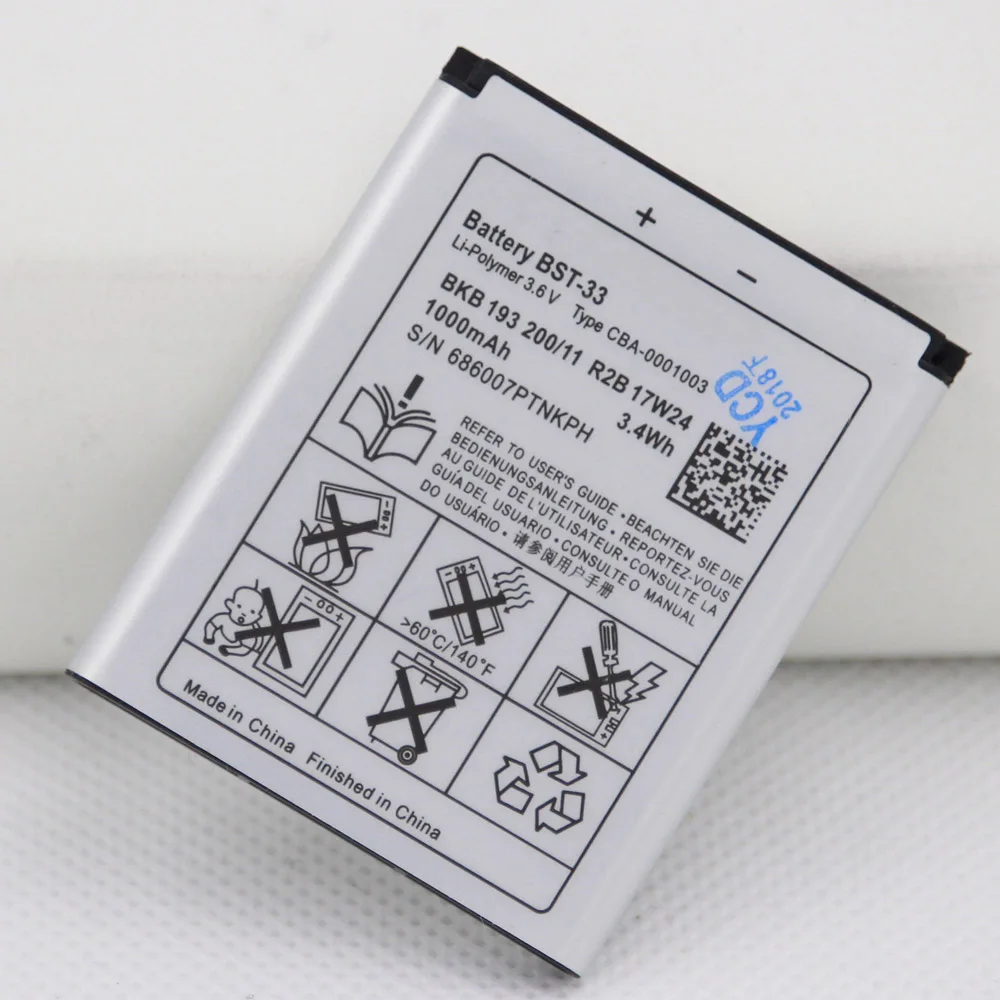 

5pcs/lot BST-33 950mAh Phone Replacement Battery For Sony K530 K790 K790i K790C K800 K800i K810i K818C W595C T700 C702 G705